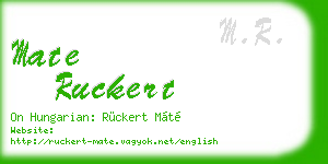 mate ruckert business card