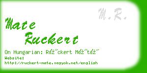 mate ruckert business card